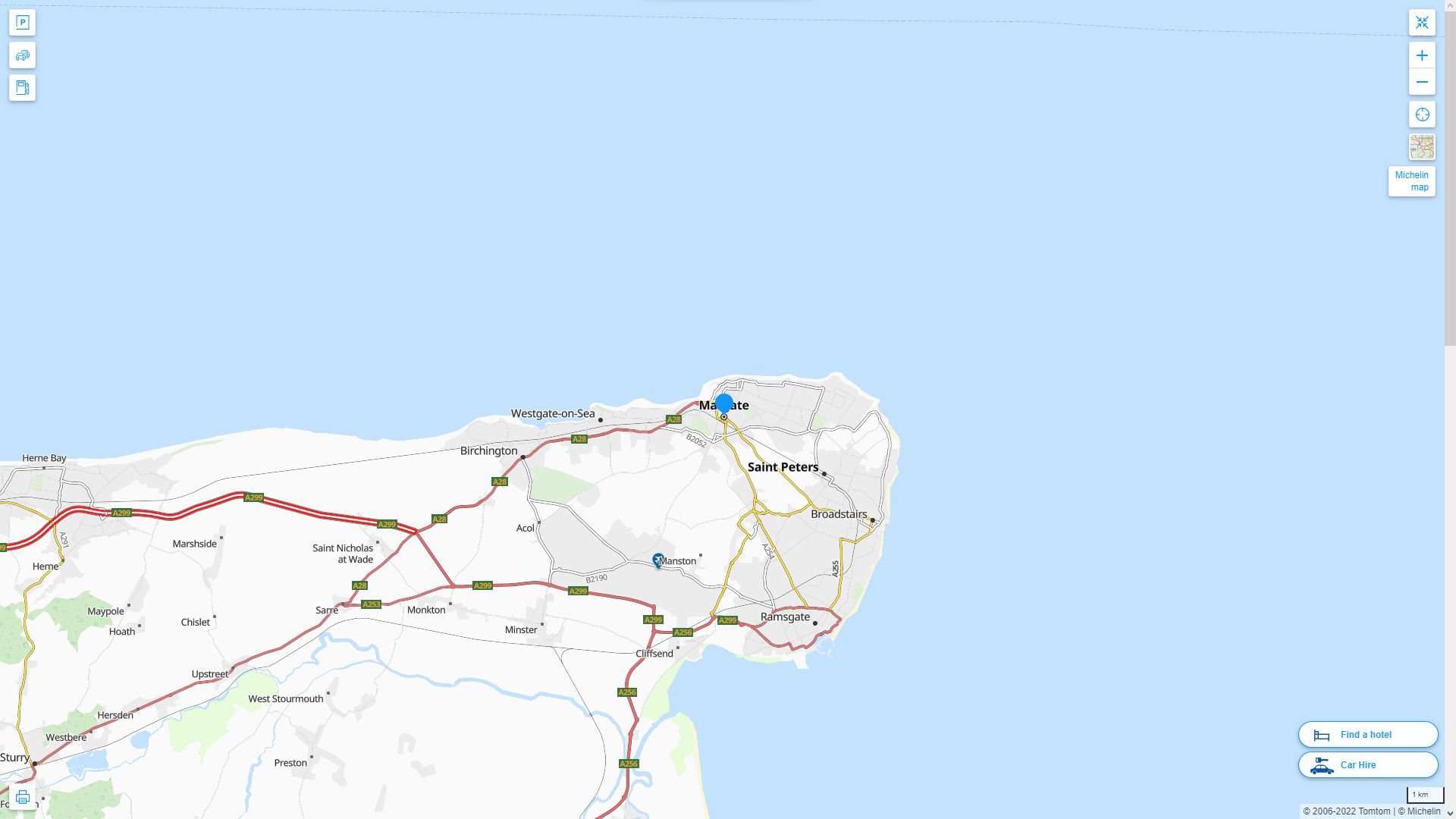 Margate Royaume Uni Autoroute et carte routiere